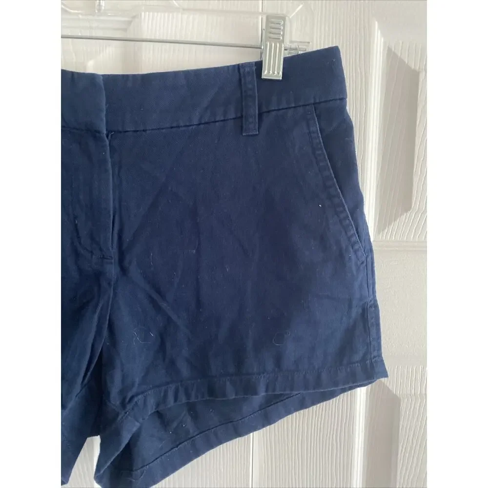 J Crew Women's 6 Navy Chino Shorts Coastal Nautical Summer‎ Maritime